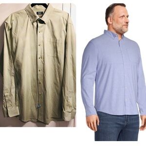 Denver Hayes XLT Mens Oxford Classic fit Long Sleeve Button Down Tailored Shirt